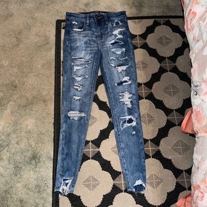 AE patched ripped jeans